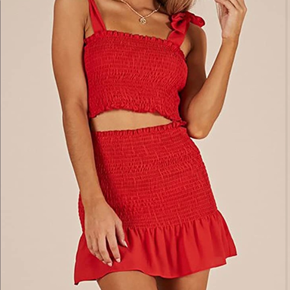 womans 2 piece skirt and tank top set